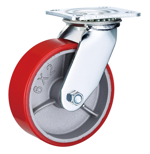 RED P.U. CASTER WHEEL HD (SWIVEL)