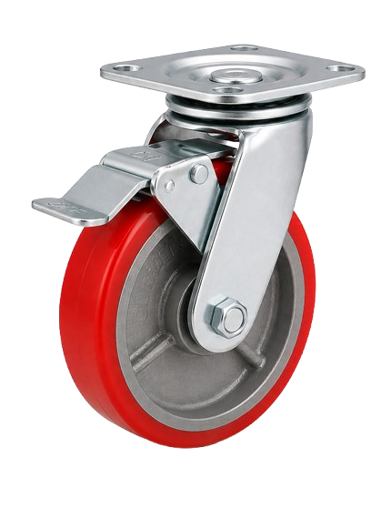 RED P.U. CASTER WHEEL HD (BREAK)